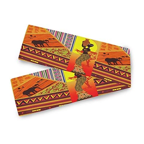 Camino de mesa AUUXVA BIGJOKE para mujeres africanas, tribal, 33 x 228 cm Cover