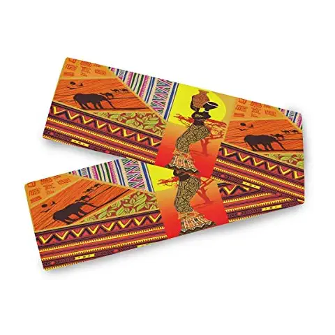 Camino de mesa AUUXVA BIGJOKE para mujeres africanas, tribal, 33 x 228 cm Cover