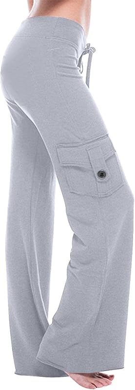 Cargo Pants Women Plus Size Baggy Cargo Sweatpants High Waisted Wide Leg Flare Yoga Leggings with Pockets
