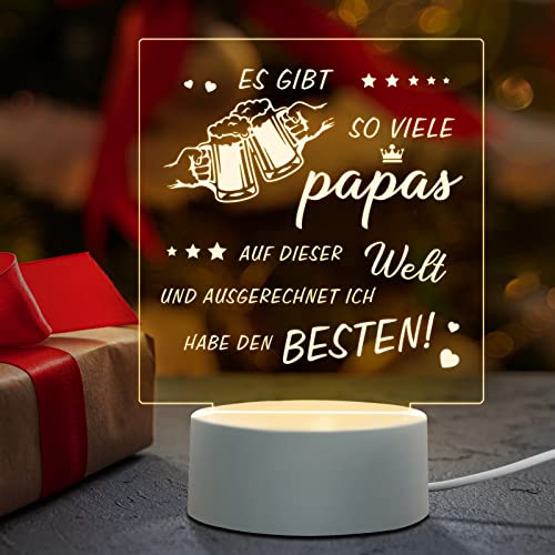 Niyewsor Regalo de papá, regalo de luz nocturna de acrílico para papá, regalo de cumpleaños para papá de hija hijo, mejor papá regalos de niños, regalo personalizado papá cumpleaños Cover