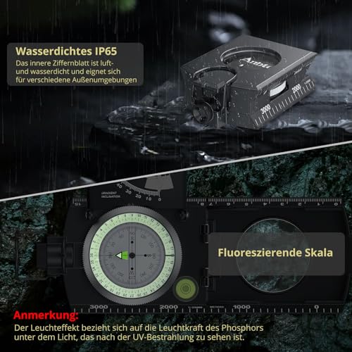 Militärkompass mit Klinometer und IP65-Schutz für Outdoor-Aktivitäten