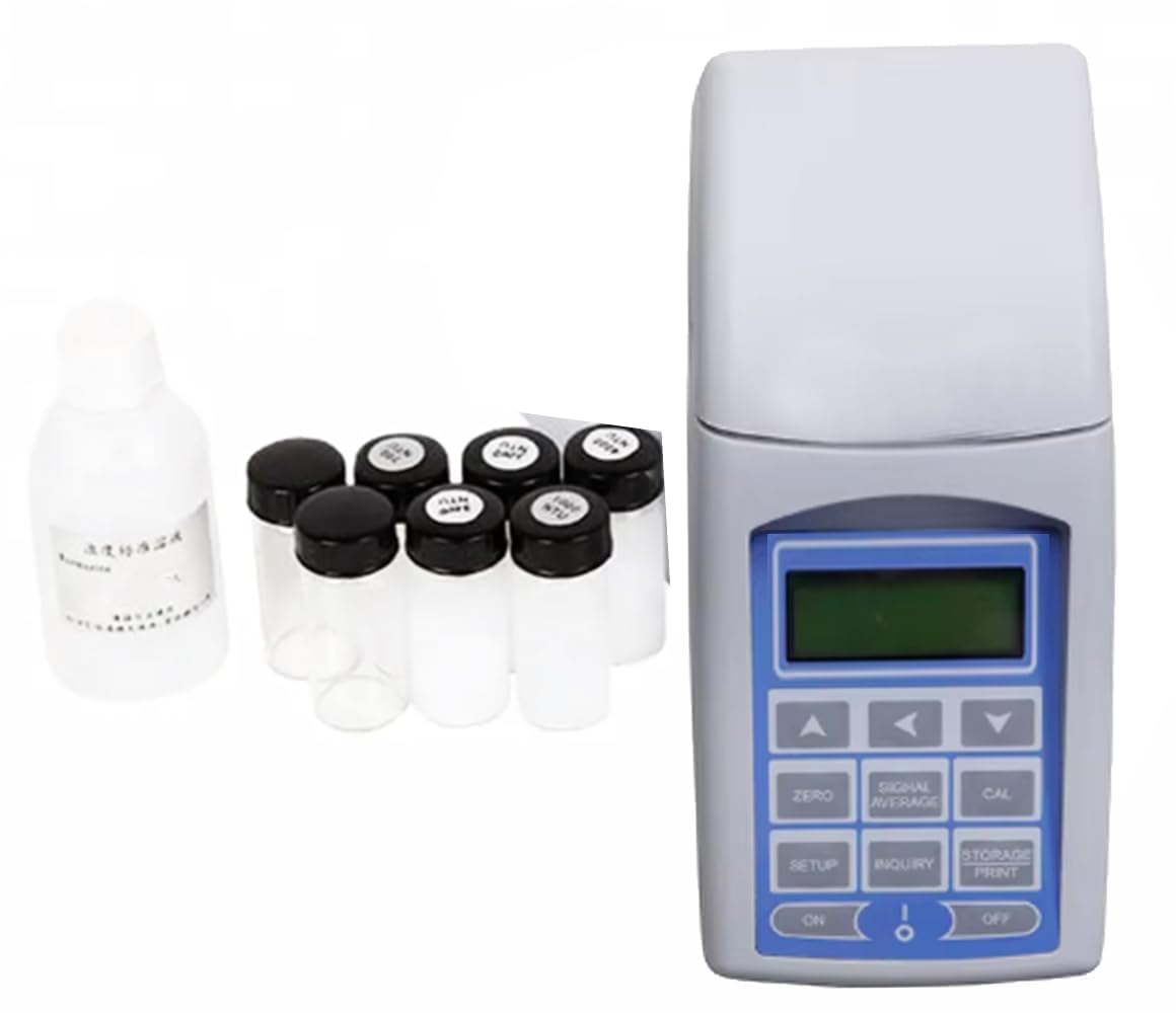 Portable Bacterial Turbidity Meter Bacterial Suspension Detection with Turbidity Calibration Solution Measuring Range 0 to 6 MCF LCD Backlit Display Built-in Clock Memory