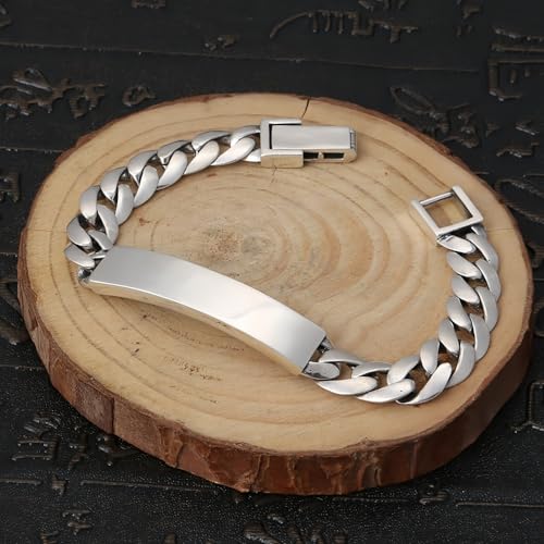 Plain Solid 925 Sterling Silver Cuban Link Curb Chain Bracelet for Men 9mm 18/20 cm2