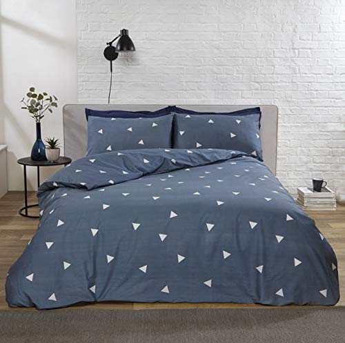 Ensemble de Housse de Couette réversible à Rayures géométriques Louisiana, 100% Coton, 200 Fils Cover