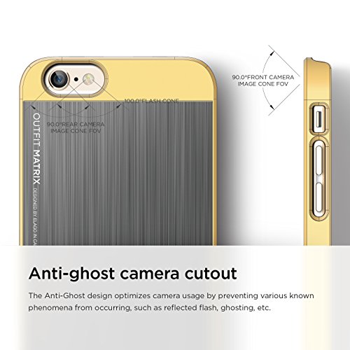 Elago® [Outift Matrix[Creamy Yellow/Dark Grey] - [Premium Hybrid Construction][Brushed Aluminum][Spark Design Award] - For Iphone 6/6S Plus #TOP7