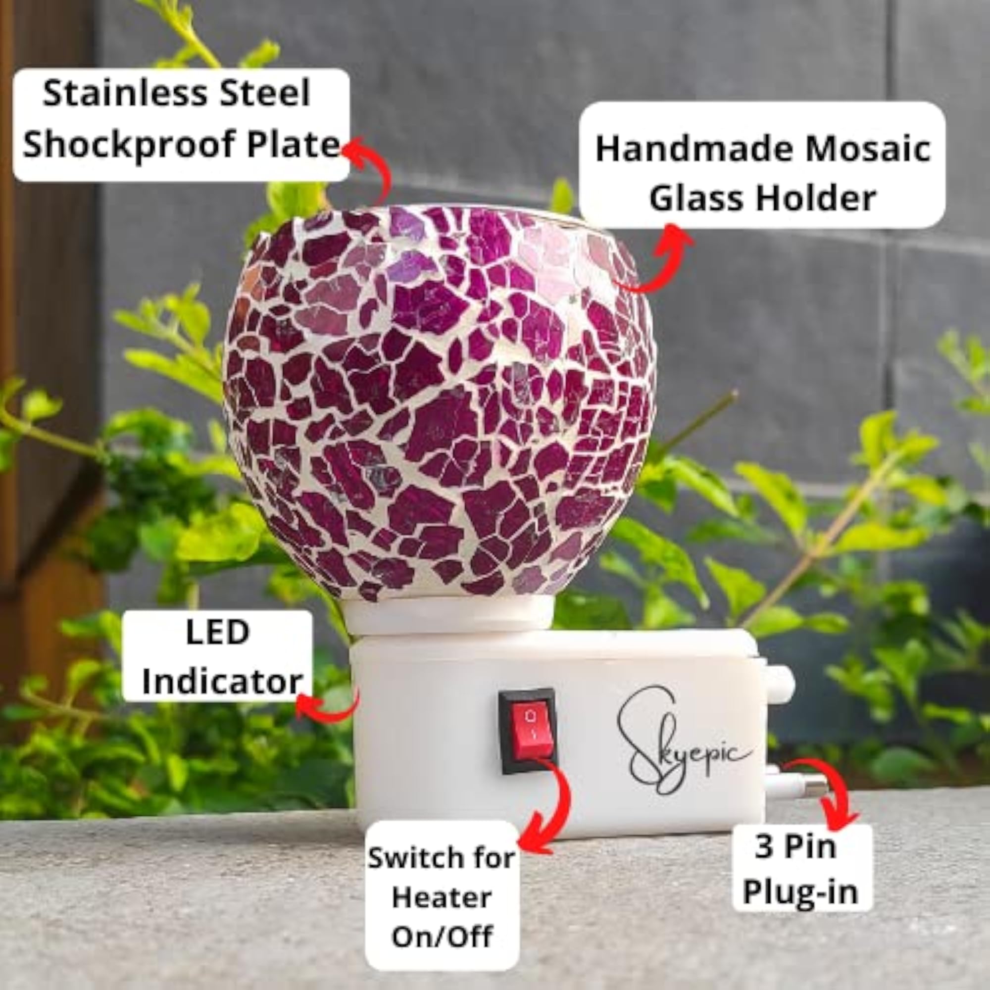 Kapoor Dani Electrical Camphor Diffuser Glass with On/Off Switch