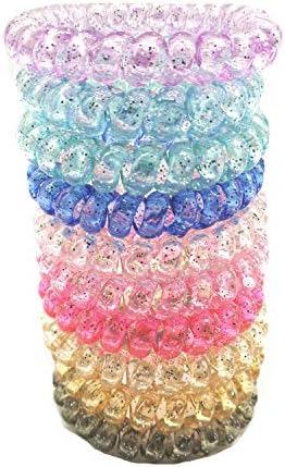 Smrroy 10 Pcs Telephone Wire Headband, Fresh Version High Toughness Spiral Telephone Hair Ties, 10 Colors Mixed Version of Colorful Hair Accessories (multicolor)