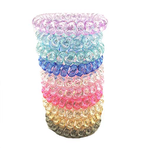 Smrroy 10 Pcs Telephone Wire Headband, Fresh Version High Toughness Spiral Telephone Hair Ties, 10 Colors Mixed Version Of Colorful Hair Accessories (Multicolor) #TOP2
