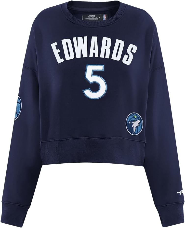 Pro Standard NBA womens Womens Nba Minnesota Timberwolves Classic Player Brushed Back French Terry Crewneck Sweatshirt