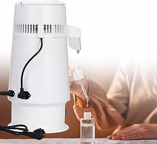 Destilador de agua de 750 W, 4 L, de acero inoxidable, con recipiente para uso doméstico, laboratorios y hospitales. Interior de acero inoxidable que destila agua pura