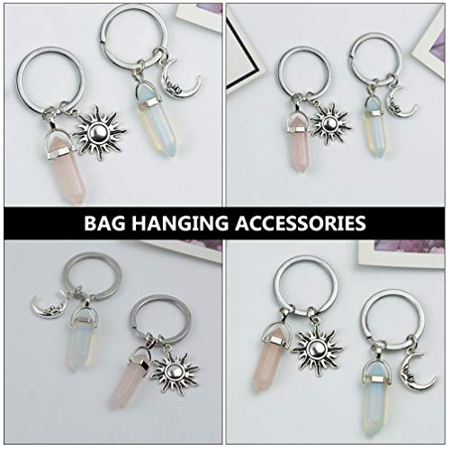 Kesyoo 2Pcs Moon Pendant Keychains Sun Key Rings Sun And Moon Couple Keychain Car Key Holder Key Chains Bag Decor #TOP5