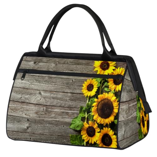 Sunflower Boards Borsone da viaggio per donne e uomini 24L borsa da weekend retrò girasole da da da per il Colore 24L UK Organizer per