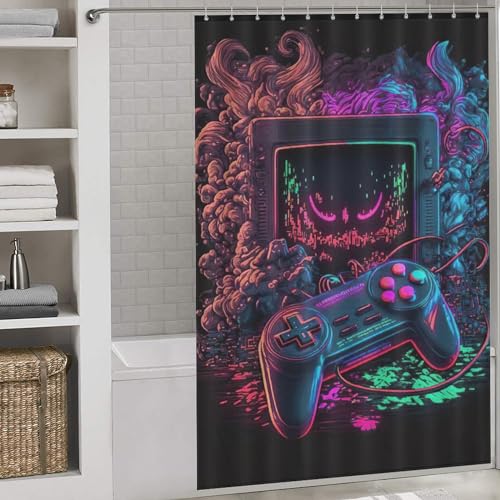 Rideau de douche contrôleurs de jeu polyester imperméable 152x183