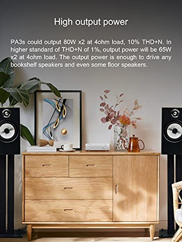 Image of Topping PA3S Power Amplifier MA120702 x 2 Class D Fully Balanced Single Ended AMP 80W x 2 RCA TRS Stereo Home Audio Amplifier (Black)