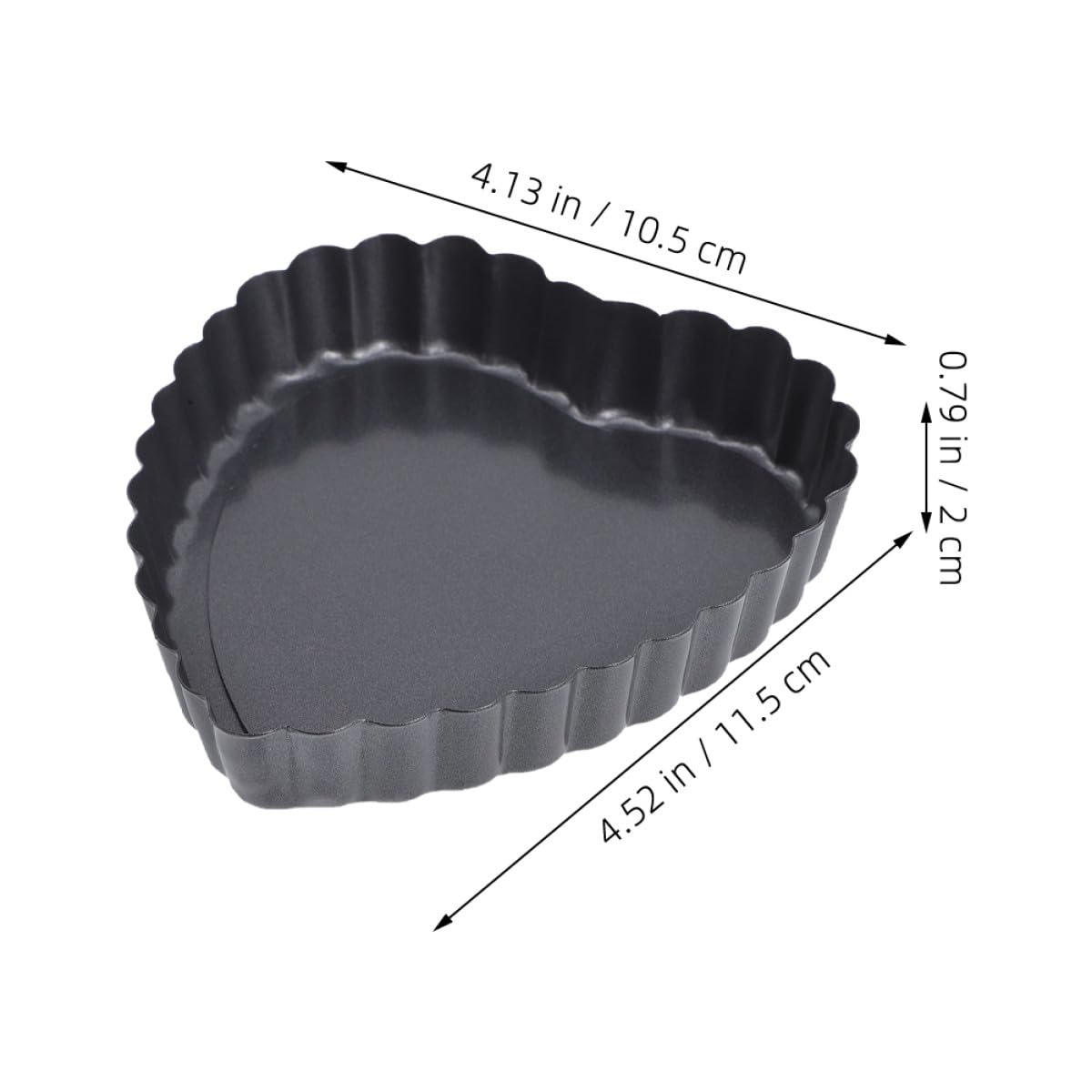 SHINEOFI Teglia a Cuore Mini con Fondo Removibile, Set 6 Pezzi in Acciaio