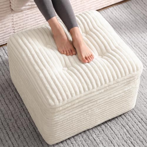 23.6-Inch Corduroy Pouf Ottoman