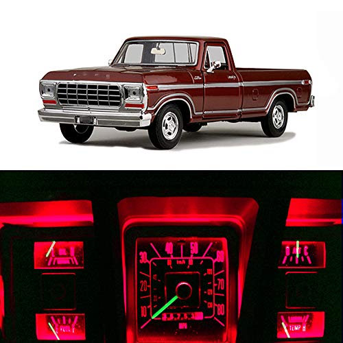 Image of WLJH Super Bright Red Dashboard Instrument Cluster Panel Gauge Lights Backlighting Indicator Lamp Bulb Full Led Dash Light Kit For Ford F150 F250 F350 1967-1979, Pack of 8 | 3030 SMD, 200lm, Sport-Inspired Red Lighting, Warning Indicators, Plug and Play, Direct Replacement, Long Lifespan, 8-Pack