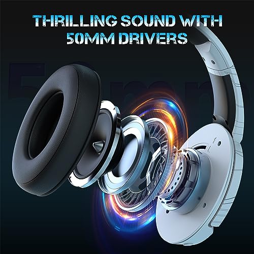 NUBWO G08 Wireless Gaming Headset with Crystal-Clear Microphone for PS5, PS4, PC, and Switch, 100-Hr Battery, Ergonomic Design (White) - Thumbnail 4
