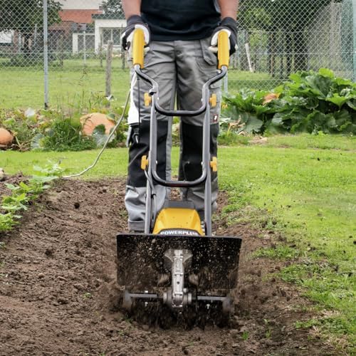 Bild 2 - Powerplus Elektrische Gartenfräse POWEG72000-1200 W Gartenhacke mit 4 Messer zum Fräsen, Arbeitstiefe max. 220 mm, 360 mm breit, Elektrische Motorhacke, Gartengeräte