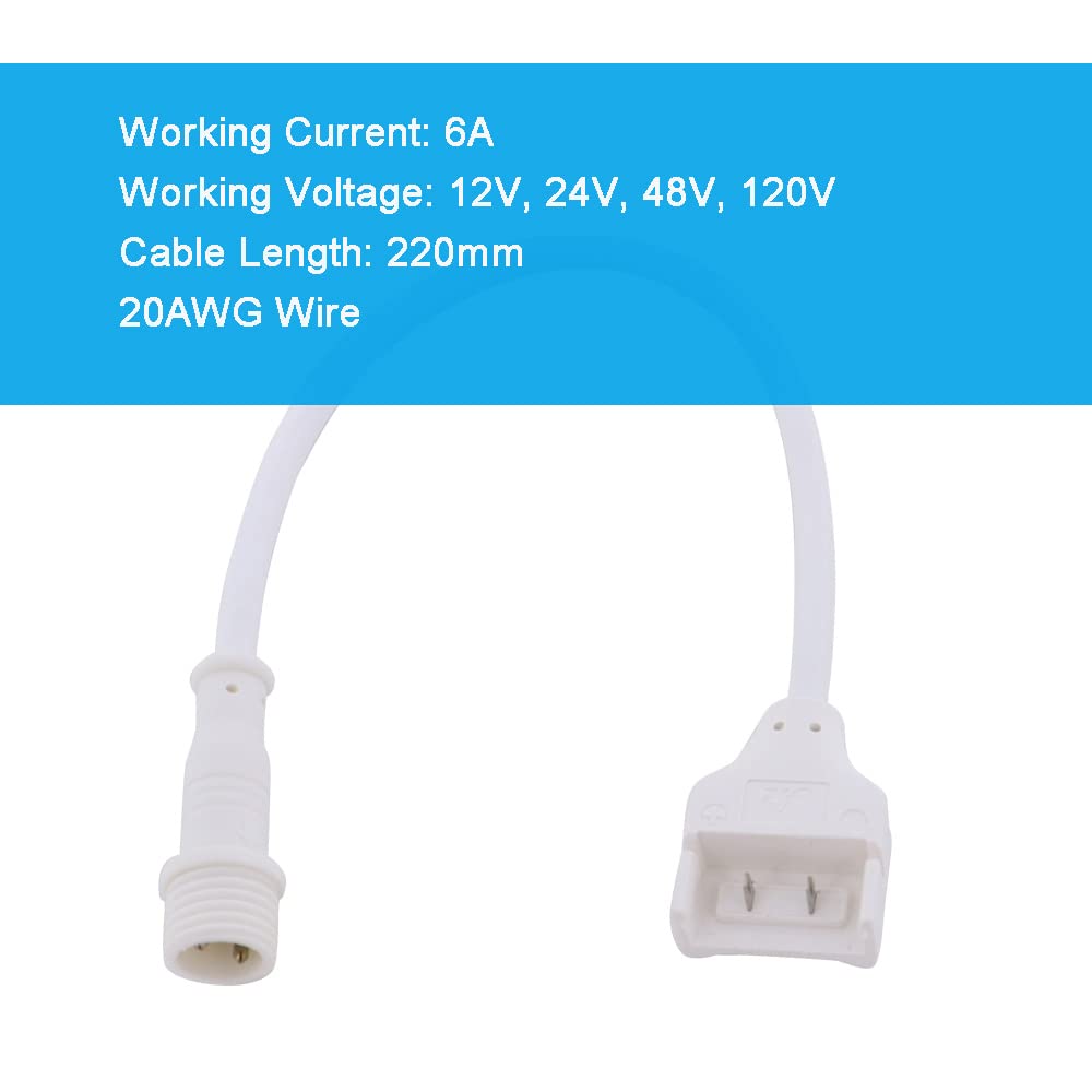 2PIN Connector Wire to IP65 Connector for 120V Dimmable LED Strip Light