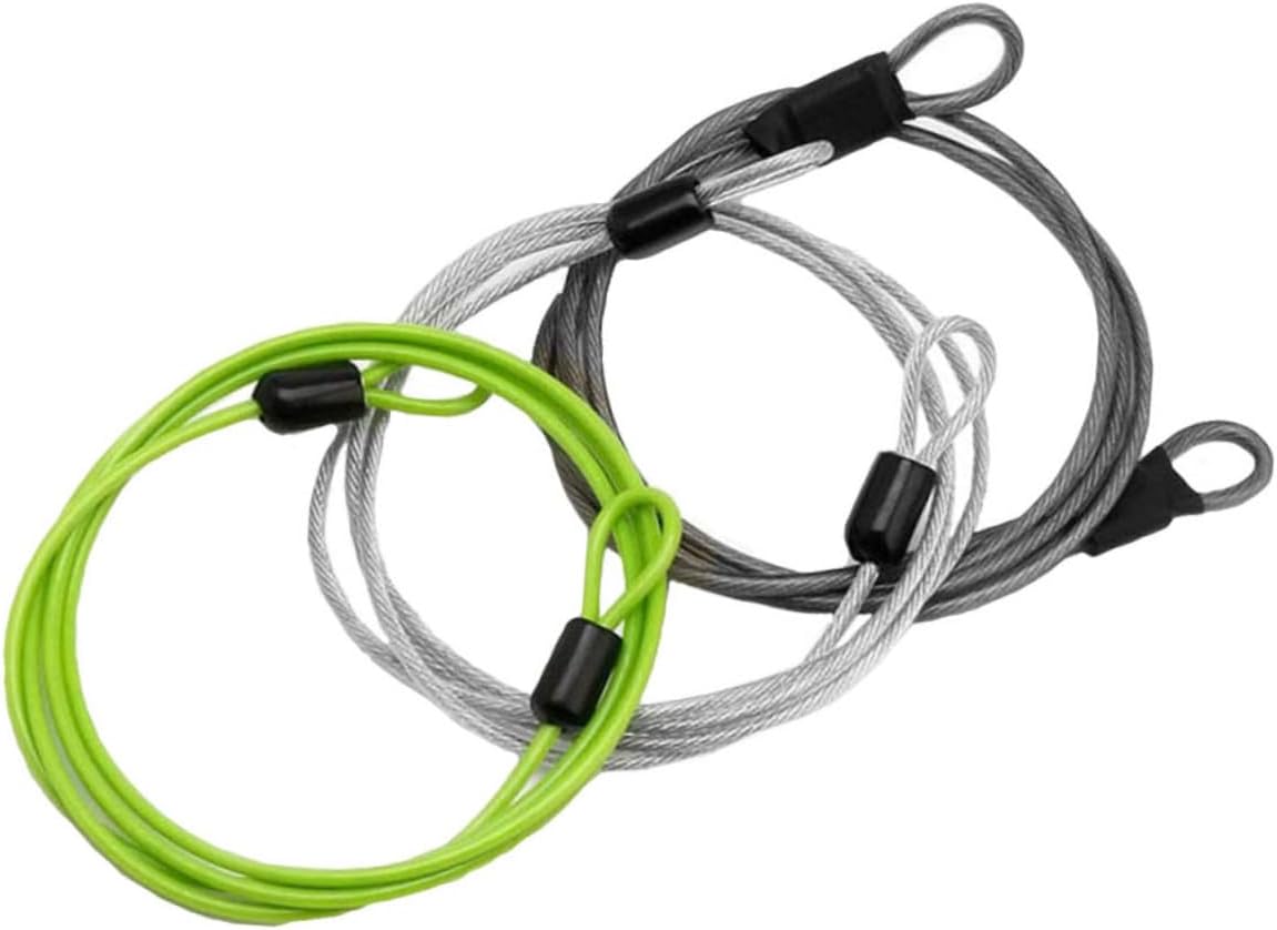 3Pcs Flexible Steel Wire Cable Locks with Double Ring Design Scratch Resistant Rust Security Cords for Bikes Cars Luggage Heavy Duty Safety Locks