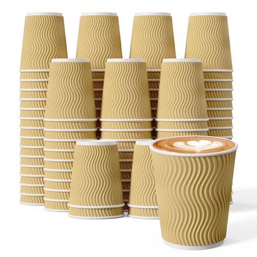 DAILYPACK 120 Count 8 oz Coffee Cups, Insulated Ripple Wall 