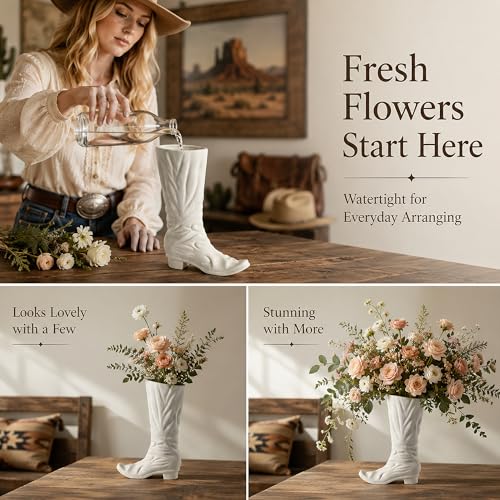 Vanselia Ceramic Flower Vase Home Decor - Farmhouse Table Vases — view 6