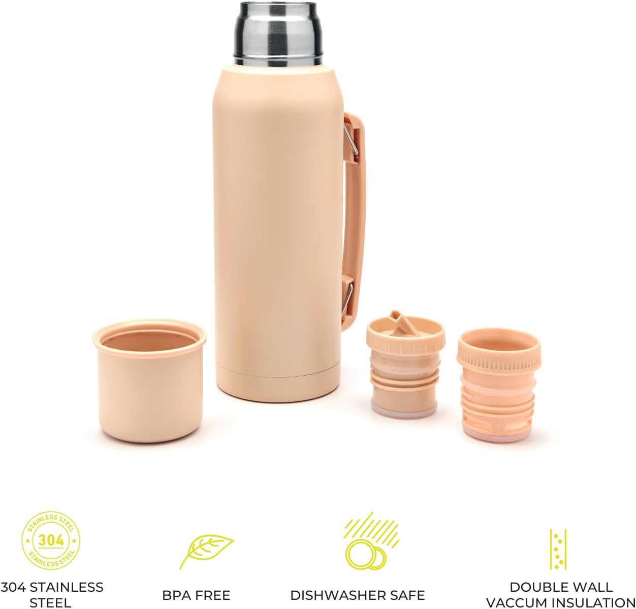 BALIBETOV Thermal Flask for Mate – Vacuum Insulated Double-Wall Stainless Steel – BPA-Free – Thermic Bottle Specially Designed for Use with Mate Cups or Gourds (33.8 fl oz, Champagne) - Image 3