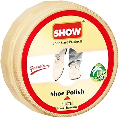 SHOW Premium Carnauba Wax Shoe Polish - Unisex 50ml Polish Cream Shine Nourishes and Protect Shoes and Boots - Leather Care Products