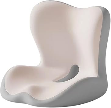 ROTORS Ergonomic Memory Foam Seat Cushion,L-Shaped Design Office Chair Seat,Ergonomic Cushion for Office Home Driving Safety Seats Household Use Beige