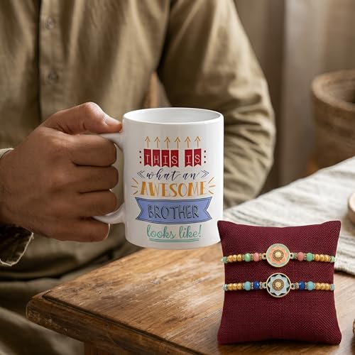 TIED RIBBONS Rakhi for Brother with Gift | Rakhi Set of 2 | Printed Coffee Mug (10 Oz), Roli Pack | Traditional Raksha Bandhan Gift for Brother, Sister, Cousin, Nephew by TIED RIBBONS - Used condition - Image 3