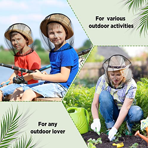 12 Pcs Mosquito Net Black Mosquito Net Face Neck Fly Netting Hood Protecting Net Cover Wearable Mosquito Face Net for Bugs Insect Mosquito Net Hat for Outdoor Hiking Camping Walking - Thumbnail 6