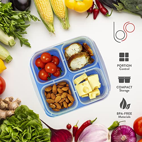 Loso Snack Containers - 7 Pack, 4 Compartment Snack Containers, Lunchable Container, Lunchable Containers 4 Compartments, Kids Lunch Box Containers, Snack Containers For Adults, Lunchables Containers #TOP2