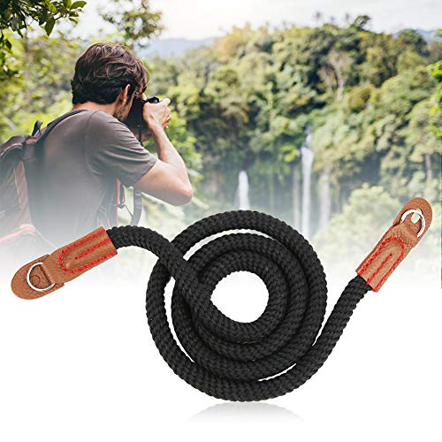 Xyntor Correa para el cuello de la cámara |Ergonómico y cómodo para cámaras sin espejo |Correa de hombro de algodón puro para viajes/senderismo/vlogging |Ligero y resistente (Negra) - imagen 9