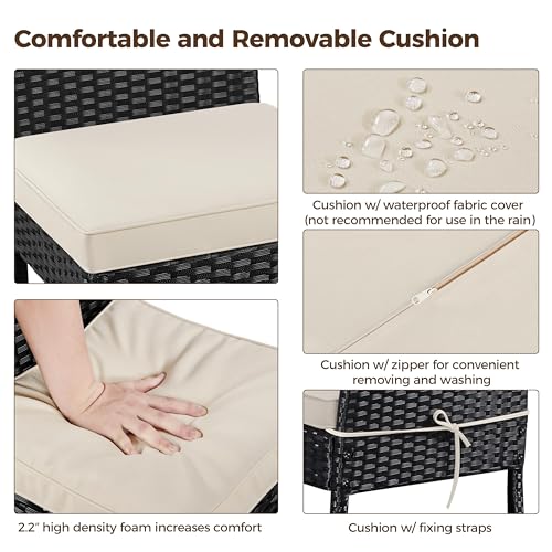 image for Yaheetech 7 Piece Patio Dining Set Outdoor Acacia Wood Bar Table and C