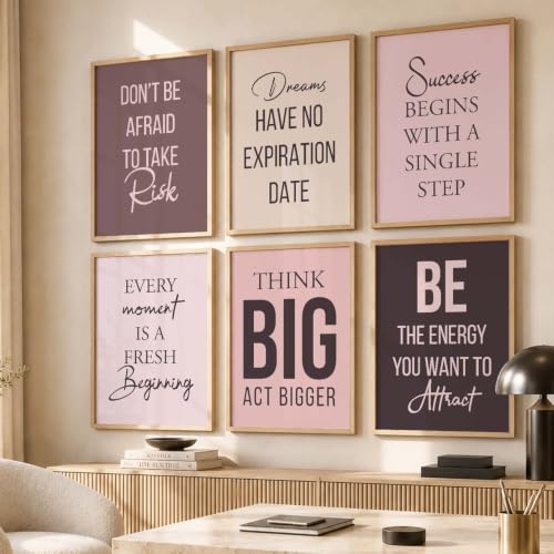 Image of kotart Motivational Quote | Poster with glass frames, wall frames for wall hanging, Home decor wall paintings for living room, bed room | Set of 6 Multicolo (10x13 inch, k)