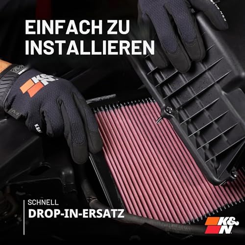 K&N Motorluftfilter 33-3005: Hochleistung, Abwaschbar, Ersatzfilter, Erhöhte Leistung, 2012-2024 (Golf, Tiguan, Passat, Polo, A3, Q2, S3, TT, Ateca, Leon, Laroq, Octavia).
