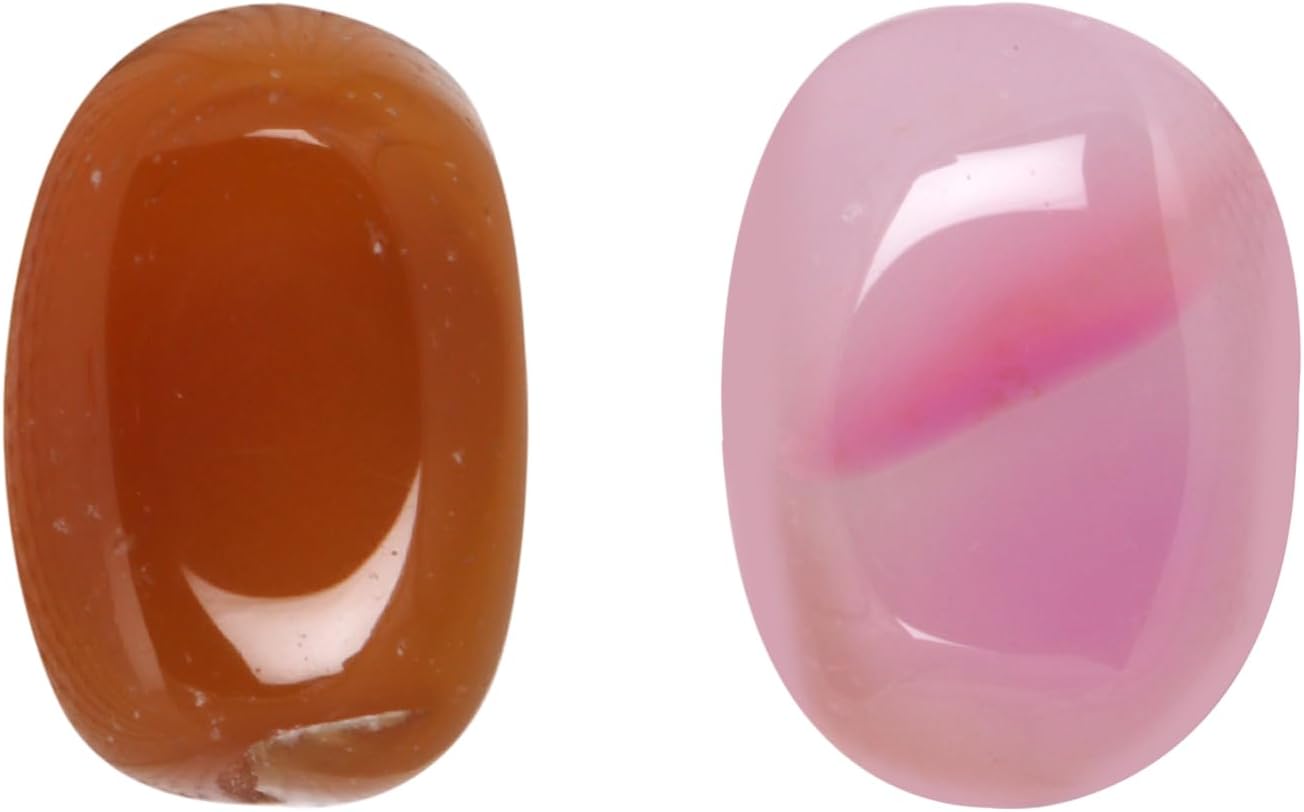 REAL-GEMS 30 Ct Natural Multi Color Onyx Oval Cabochon 2 Pcs December Birthstone Loose Gemstone Lot for Jewelry Making