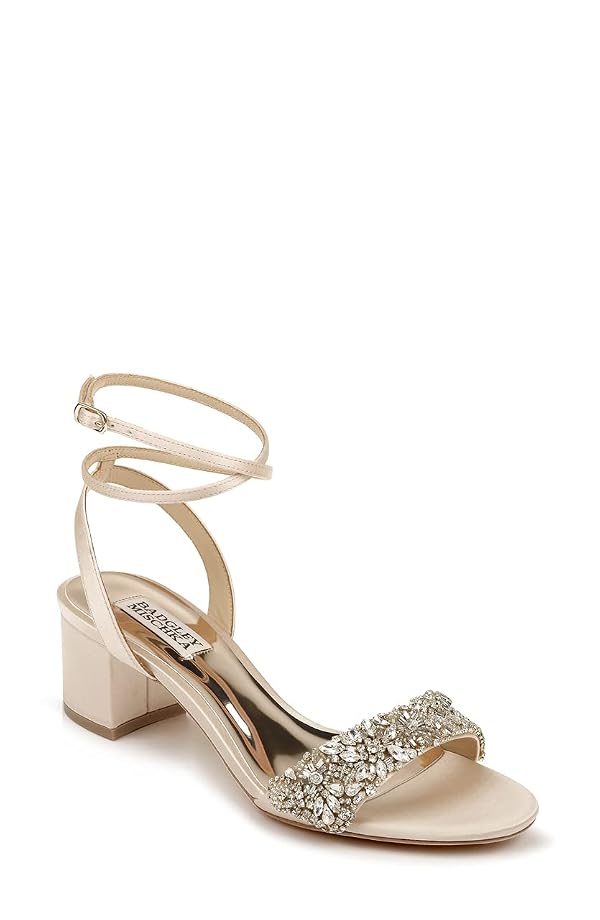 Badgley Mischka Women's JADA Heeled Sandal, Ivory Satin, 11 M US by Badgley Mischka - Used condition - Image 7