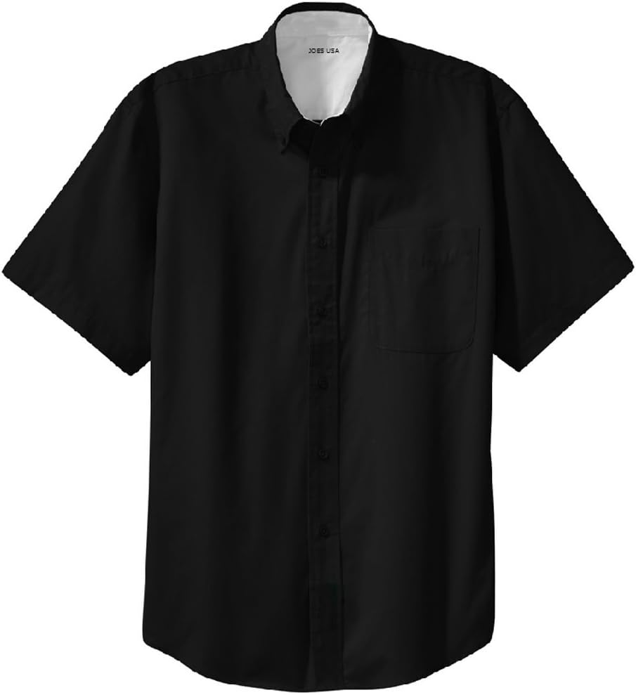 Joe's USA Men's Short Sleeve Wrinkle Resistant Easy Care Shirts in 15 Colors. Sizes XS-6XL