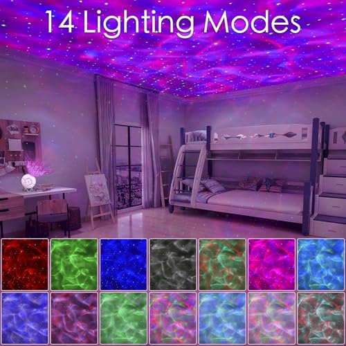 ibell Galaxy Projector, Star Projector 360° Rotation Sensory Lights, Night Light Projector for Bedroom with White Noises and Timer, Star Lights Baby Projector Light for Kids Adults Gifts Room Decor