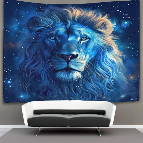 kaiyun Löwe Tapisserie, 3D Sternbild Wandbehang Wandtuch Tagesdecke Bettdecke Für Schlafzimmer Wohnzimmer Wohnheim 130cmx150cm