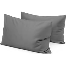 Toddler Travel Pillow Cases 12x16 Set of 2 Dark Grey 100% Egyptian Cotton