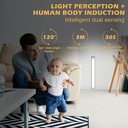 15.7 Inches Motion Sensor Under Cabinet Lights Wireless, 120 Led Under Counter Light For Kitchen, Led Under Cabinet Lighting, Closet Light Motion Sensored, Motion Sensor Light Indoor（1 Pack） #TOP2