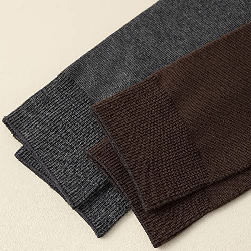 جوارب رسمية بطول منتصف الساق للرجال من بوجان، جوارب طويلة ناعمة وجيدة التهوية ورياضية من القطن، 5 أزواج، أسود، L