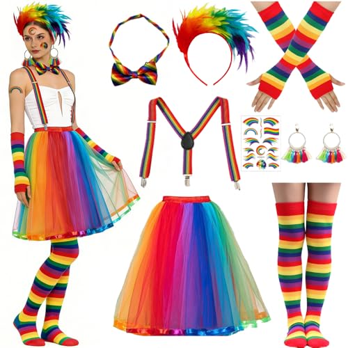 Shengou Falda de Tul Arcoiris Mujer Conjunto de Disfraz de