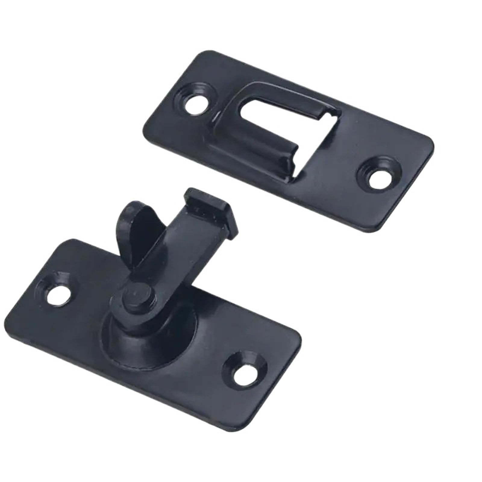 Wuyxto Black 2Pcs Door Lock 90 Degree Barn Latch Bolt Stainless Steel Hook Window Cabinet Locks Right Angle Sliding Gate Hardware For Interior(Black)