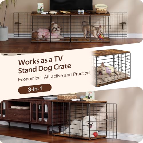 rechgosh 24in Extra Small Dog Crate Furniture, Indoor Kennel End Table under 10 lb，Stylish Durable Indoor Dog Kennel with Storage Top & Secure Lock, Decorative Pet Cage for Chihuahua Yorkie & XS Dog by rechgosh - Used condition - Image 5