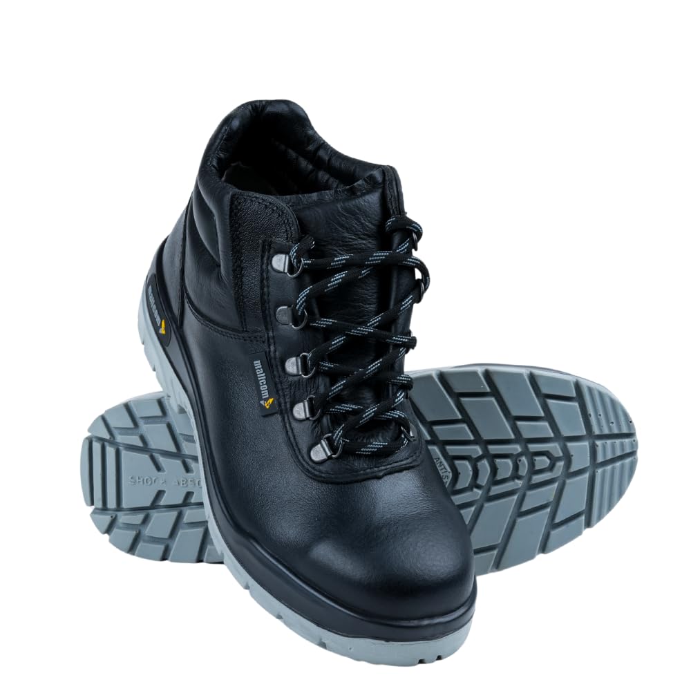 Mallcom Vivvera S1 High Ankle Safety Shoe, Barton Grain Leather, Double Density PU Sole, Safety Shoe with Steel Toe Cap, Light Weight, Comfort and Slip Resistance, Black, 4UK (B0BLHJFPRQ) Amazon Price History, Amazon Price Tracker