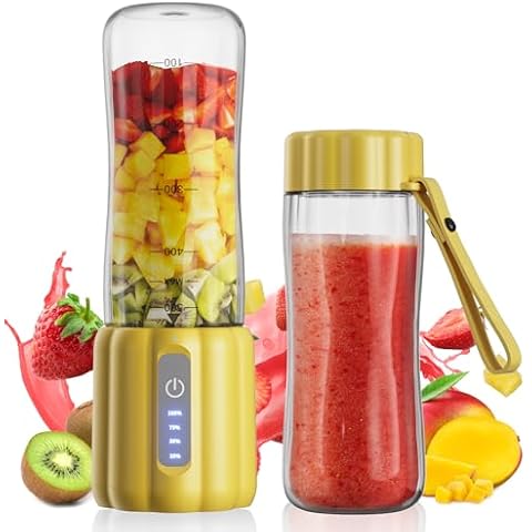 COKUNST 18oz Personal Size Blender Yellow with Lid Travel Outgoing Cover